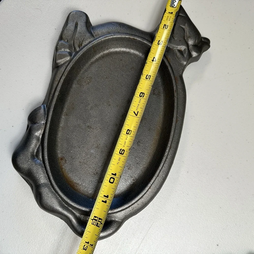 Vintage Cast Iron Bull Steer Tray Steak‎ Fajita Sizzler Platter